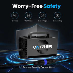 Vatrer 58.4V 20A Intelligent AC-DC  48V Golf Cart  LiFePO4 Battery Charger 8