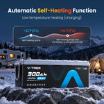 24V 300Ah self-heating lithium battery with automatic heating below 32°F