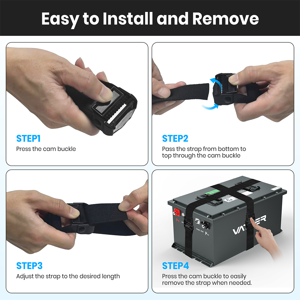 Vatrer Ratchet Straps for Golf Cart Battery Easy to Install