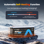 Vatrer 12V 300Ah Self-heating Lithium Battery 