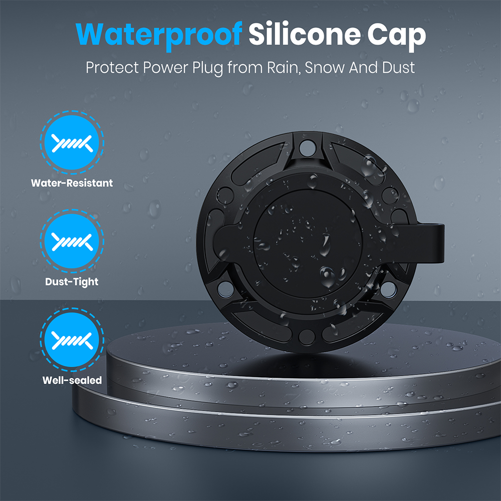 Vatrer 125V 15A AC Battery Port Plug Extension Cord with Waterproof Silicone Cap