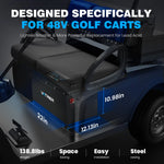 Vatrer 48V golf cart battery dimensions and 138.8 lbs weight