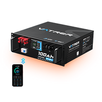 Vatrer 48V (51.2V) 100Ah Bluetooth Heated Server Rack Lithium Battery