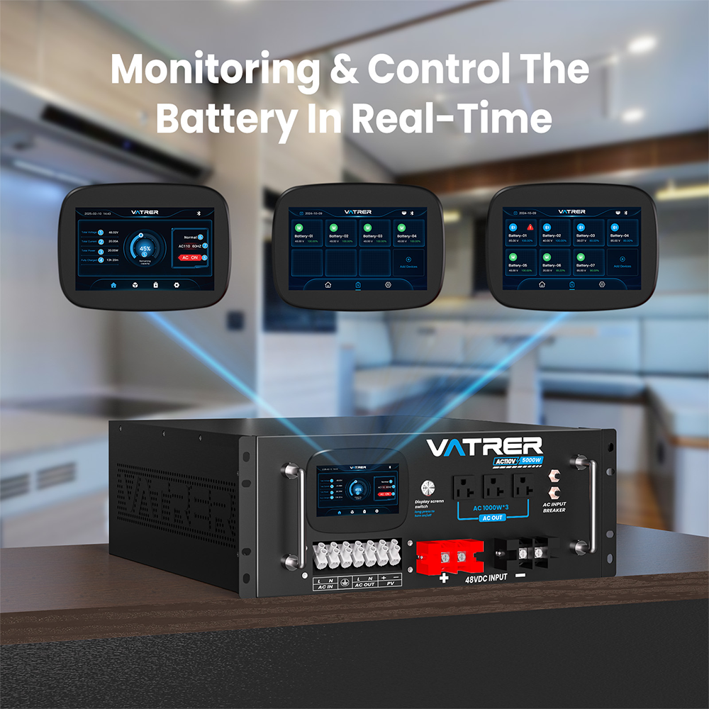 Vatrer 5000W Solar Inverter Real-time Monitoring