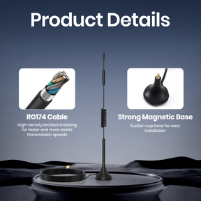 Dual Band WiFi 2.4/5.8GHz 18dBi SMA Antenna Suction Cup Antenna Bluetooth Signal Booster with 5Meters Cable for Vatrer Golf Cart Battery 8