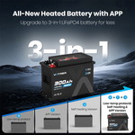 Vatrer 12V 300Ah Self-heating Lithium Battery 3-in-1