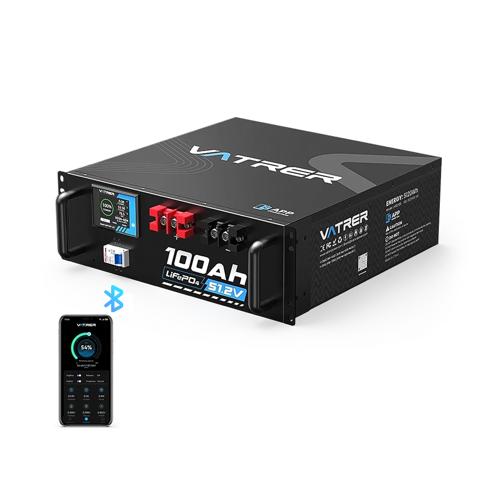 Vatrer 48V 100Ah Server Rack Bluetooth Battery