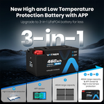 Vatrer 12V 460Ah Heated Lithium RV Battery 3-in-1