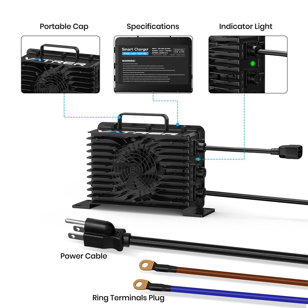 Vatrer  79.2V 18A AC-DC Charger for 72V Lithium Design
