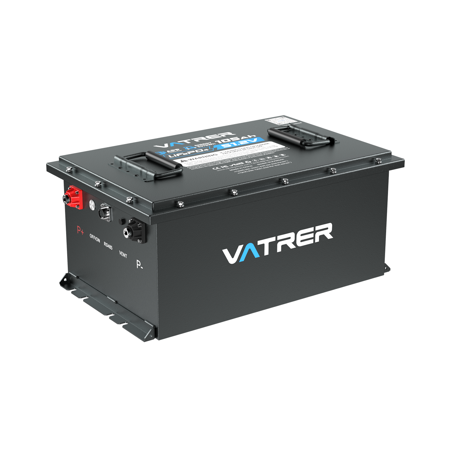 Vatrer 48V 105AH Lithium Golf Cart Battery, 200A BMS, 4000+ Cycles Lithium Battery, Max 10.24kW Power 12