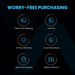 Fast & Free Shipping,
Free Tax,
10-Year Warranty,
Local Warehouse,
7x24 Hours Support,
Military Discount