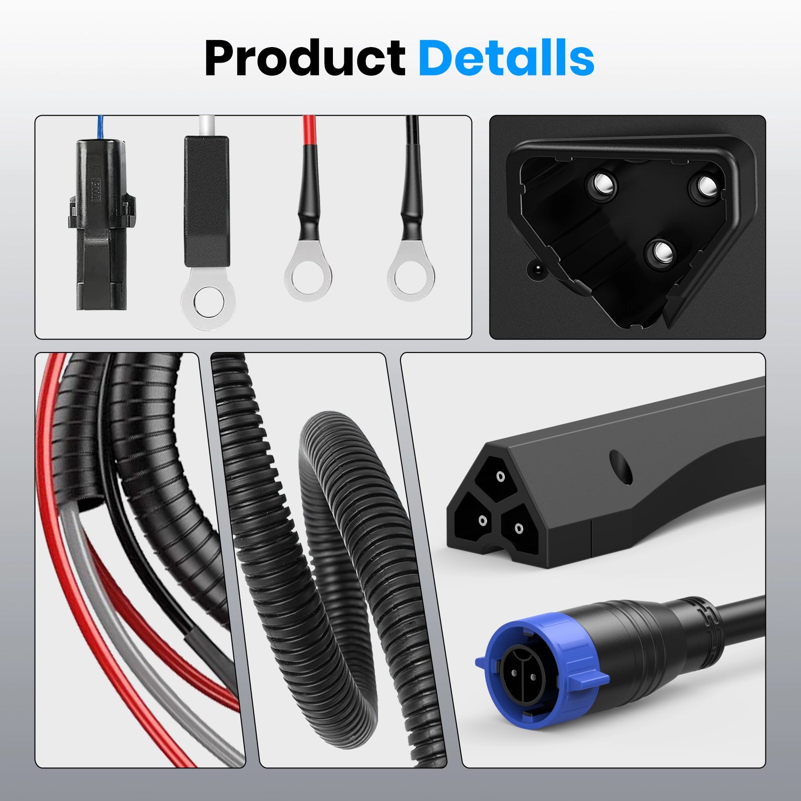Golf Cart 48V Charger Receptacle & 3-Pin Triangle Charger Plug Handle for EZGO RXV 2008-up & 2010-current 2Five Vehicles 13