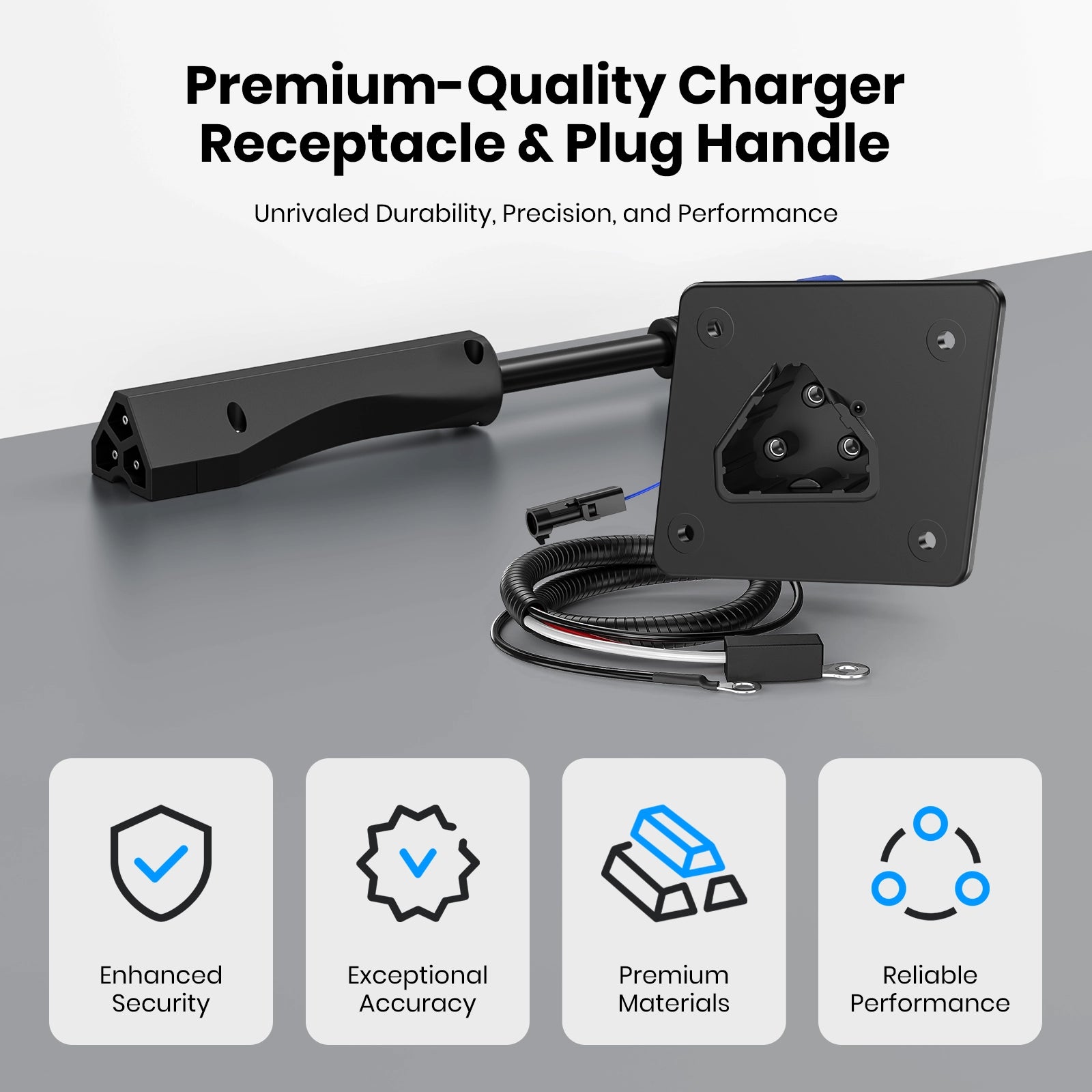 Golf Cart 48V Charger Receptacle & 3-Pin Triangle Charger Plug Handle for EZGO RXV 2008-up & 2010-current 2Five Vehicles 13