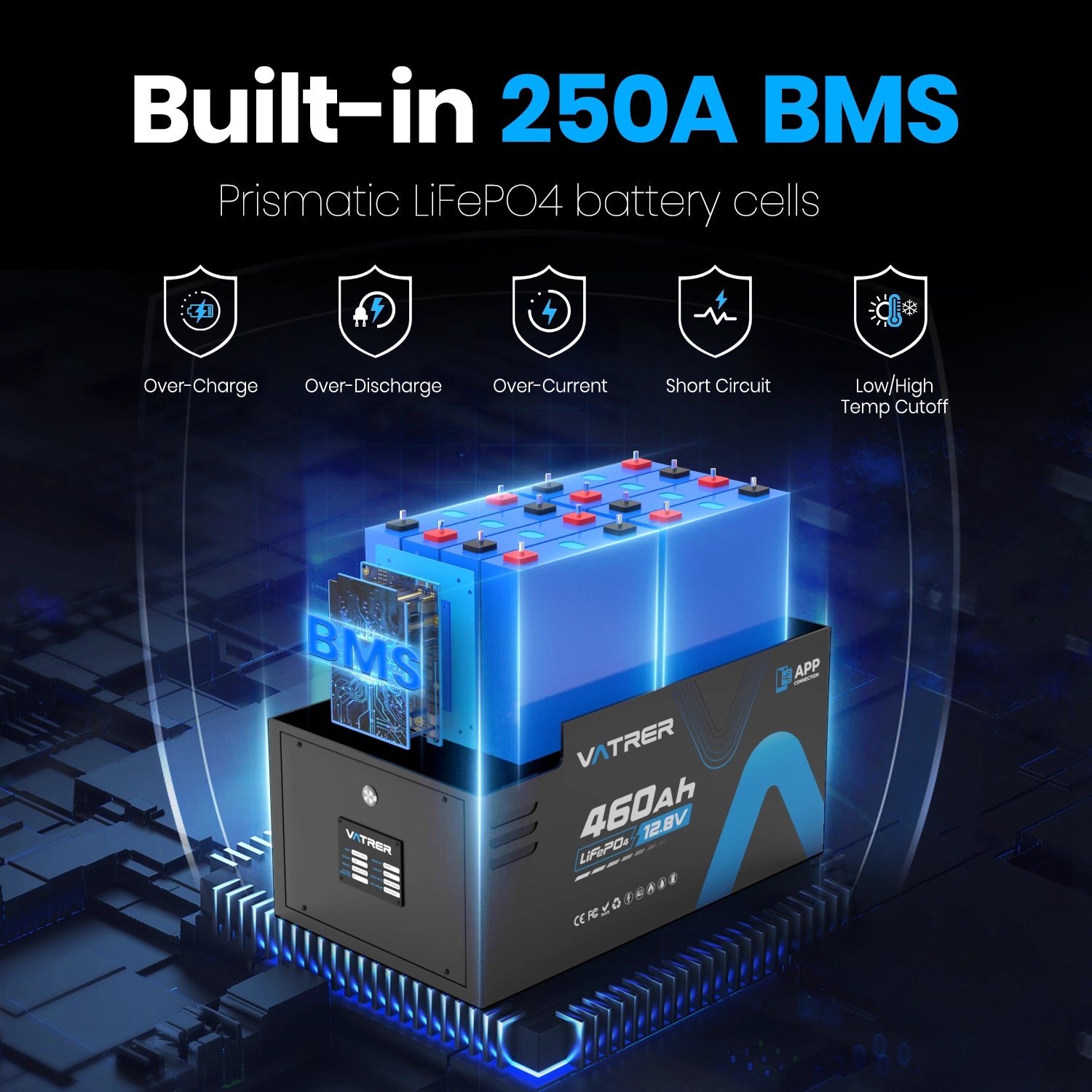 Cella Batteria LiFePO4 12V 200Ah | 2560Wh | Per Camper, Barche, Solar | Lunga Durata 6000 Cicli | Sicura - Foto 10