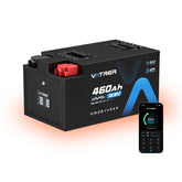 Vatrer 12V 460AH 300A BMS Niedrigtemperatur-Abschaltung LiFePO4 Selbsterhitzende RV-Batterie EU 3
