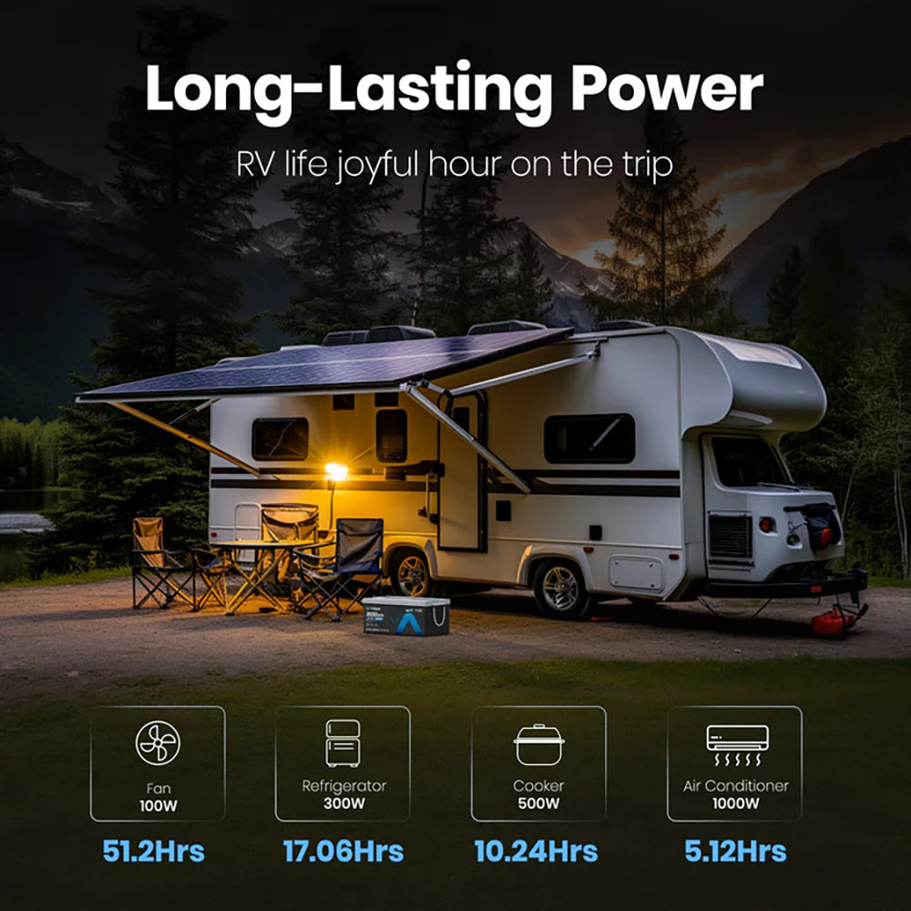 Vatrer 24V 200Ah Marine Trolling Motor Lithium RVs Battery