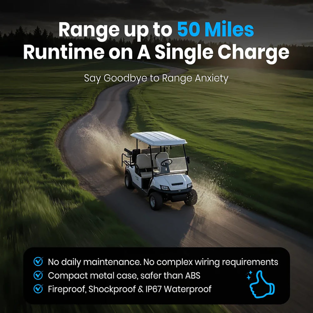 Vatrer 48V 100Ah Lithium Golf Cart Battery Up to 50Miles