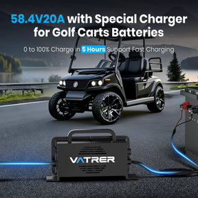 Vatrer 48V 100AH LiFePO4 Golf Cart Battery, 200A BMS, 10.24kW Lithium Battery 8