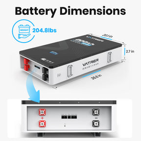 Vatrer 51.2V 200Ah Wall-Mounted Lithium Battery, Power Wall Solution & Home Energy Backup 8