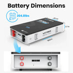 Vatrer 48V 200Ah Wall-Mounted Lithium Solar Battery Dimensions