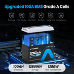 Vatrer 12V 100Ah Heated Lithium Battery 100A BMS