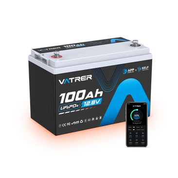Vatrer 12V 100AH LiFePO4 Self-Heating Lithium Battery with Bluetooth CA