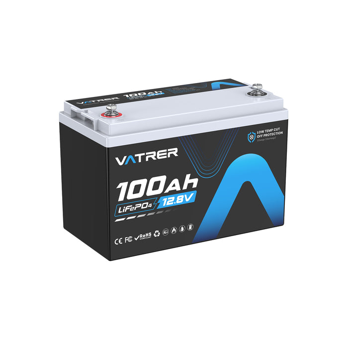 Vatrer 12V 100Ah Low Temp Cutoff LiFePO4 Lithium Battery Group 31 Size