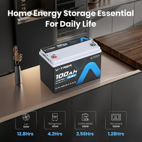 Vatrer 12V 100Ah Low Temp Cutoff LiFePO4 Lithium Battery Group 31 Size 8
