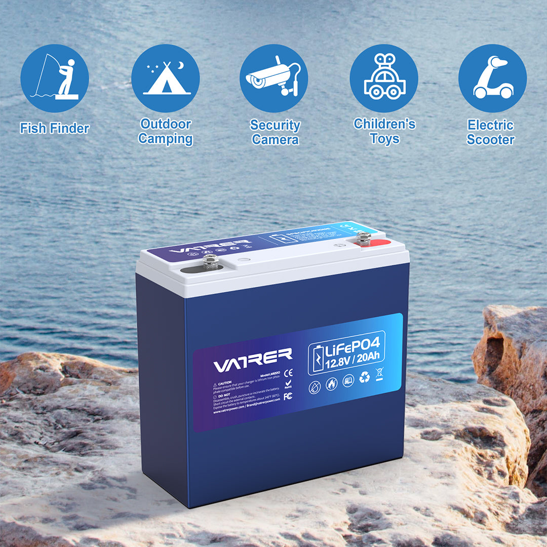 Vatrer 12V 20AH LiFePO4 Rechargeable Deep Cycle Lithium Battery