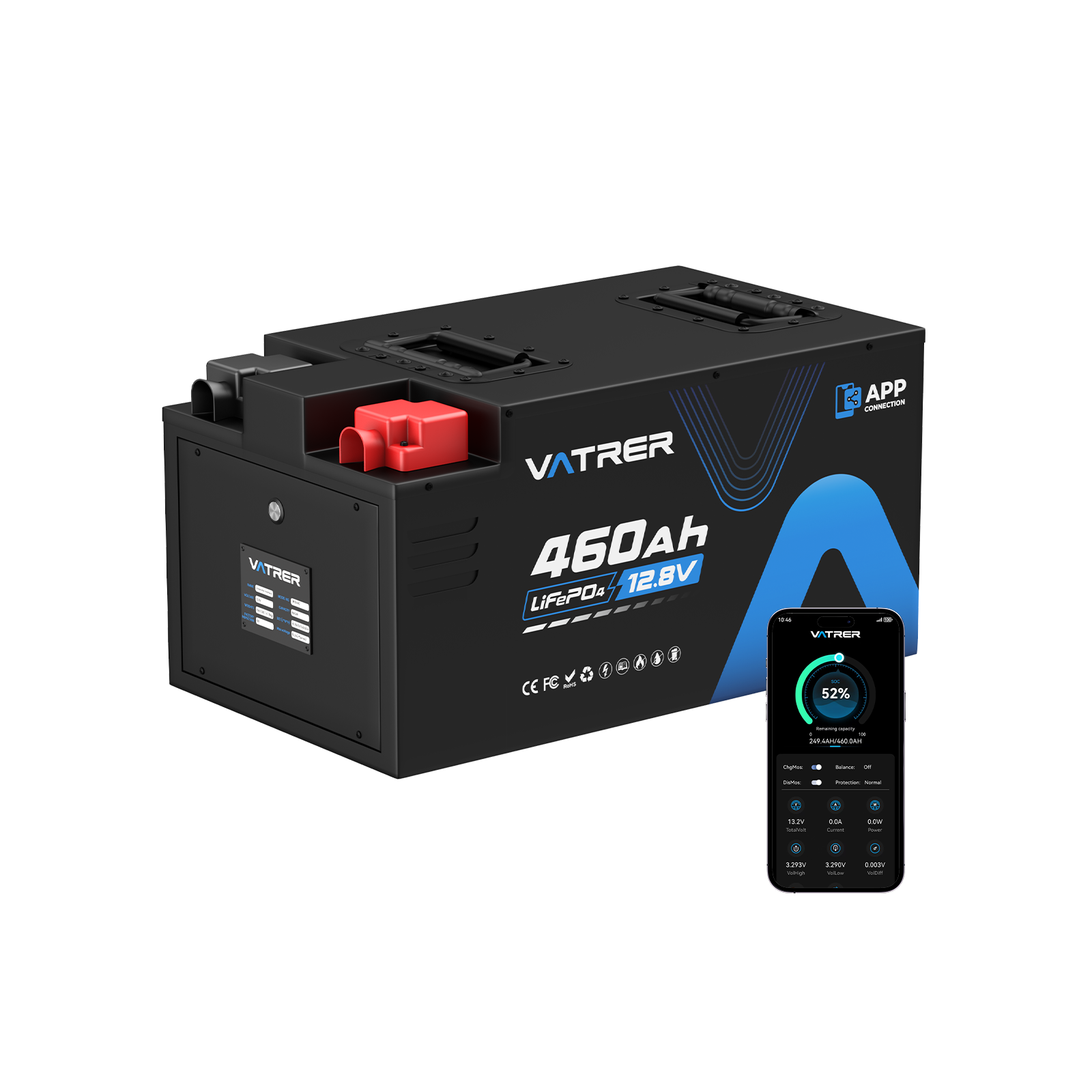 Vatrer 12V 460Ah Lithium Battery 13