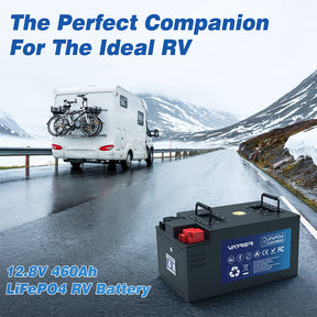 Vatler 12V 460AH 低温カットオフ LiFePO4 RV バッテリー、250A BMS 内蔵、最大 3200W 電力出力 - Bluetooth RV バージョン
