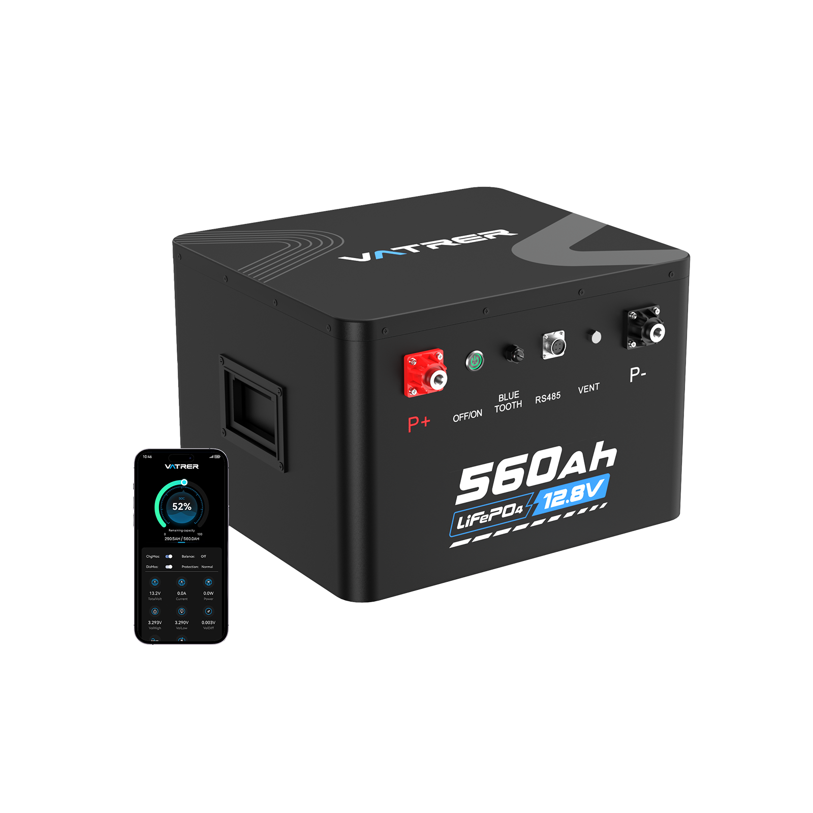 Vatrer 12V 560Ah Heated Lithium Battery 13
