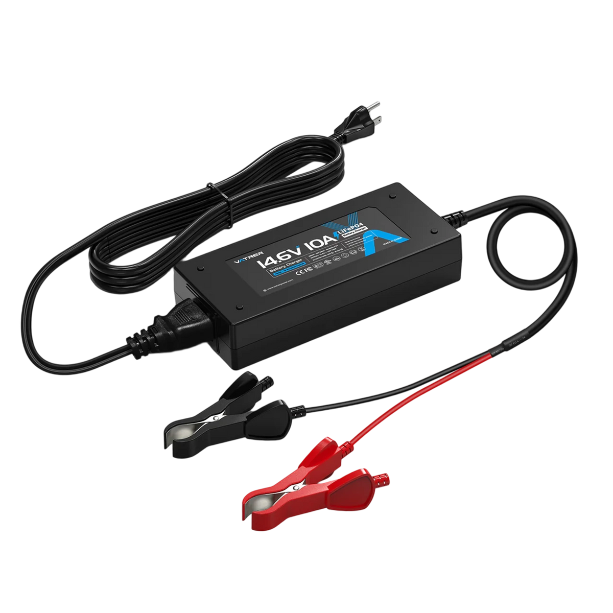 Vatrer 14.6V 10A Intelligent AC-DC Charger for 12V Lithium Battery 11