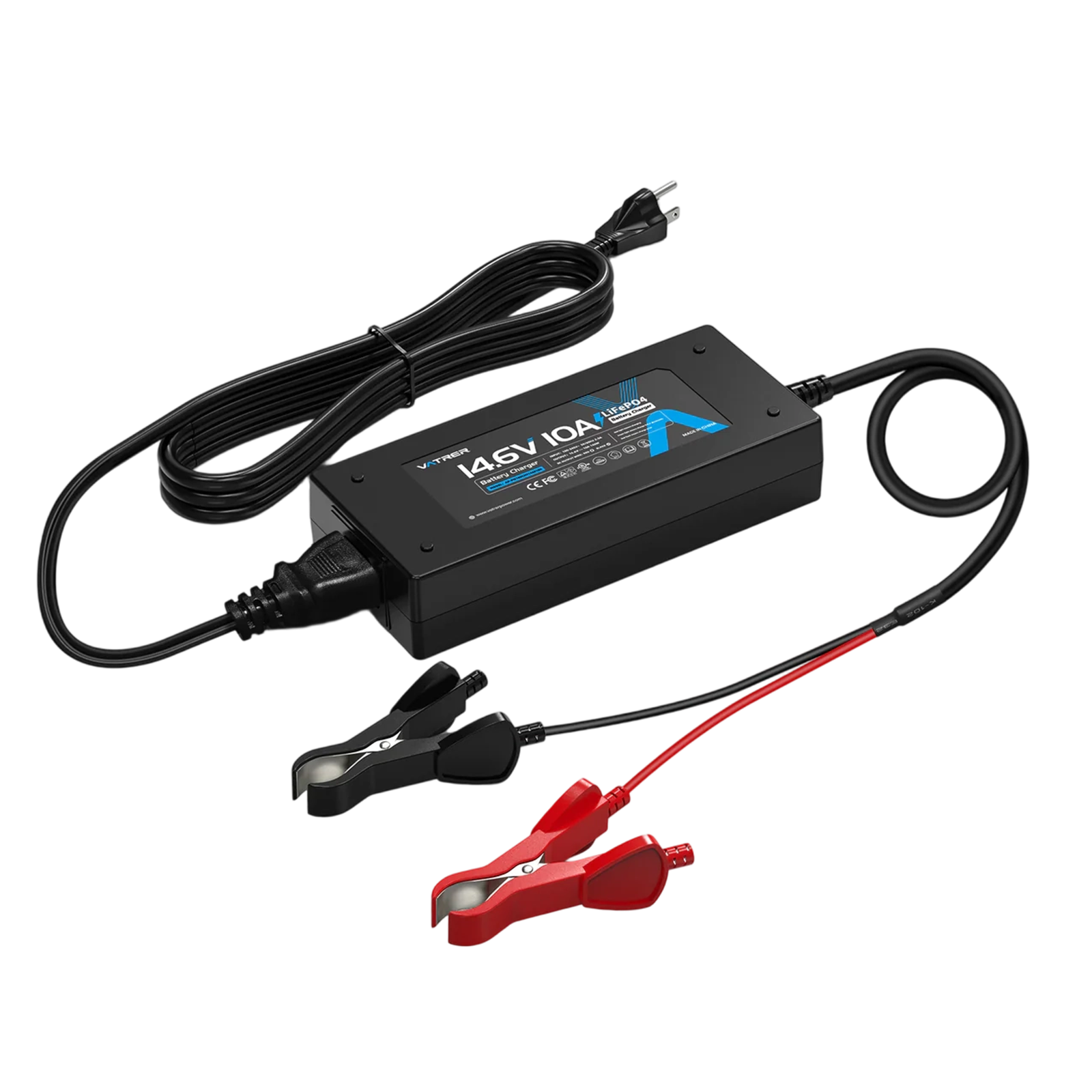 Vatrer 14.6V 10A Intelligent AC-DC Charger for 12V Lithium Battery