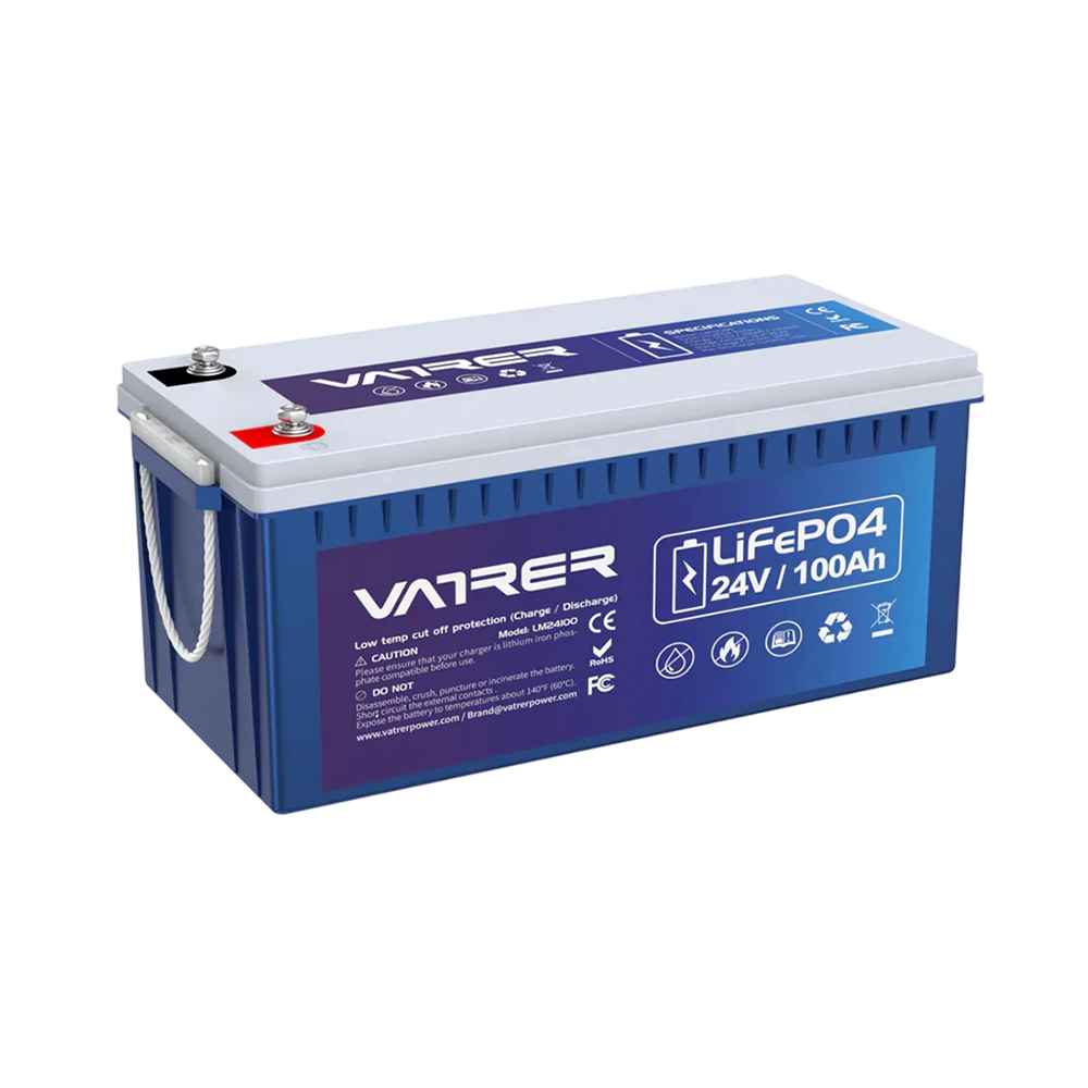 Vatrer 24V 100Ah Lithium Deep Cycle Battery