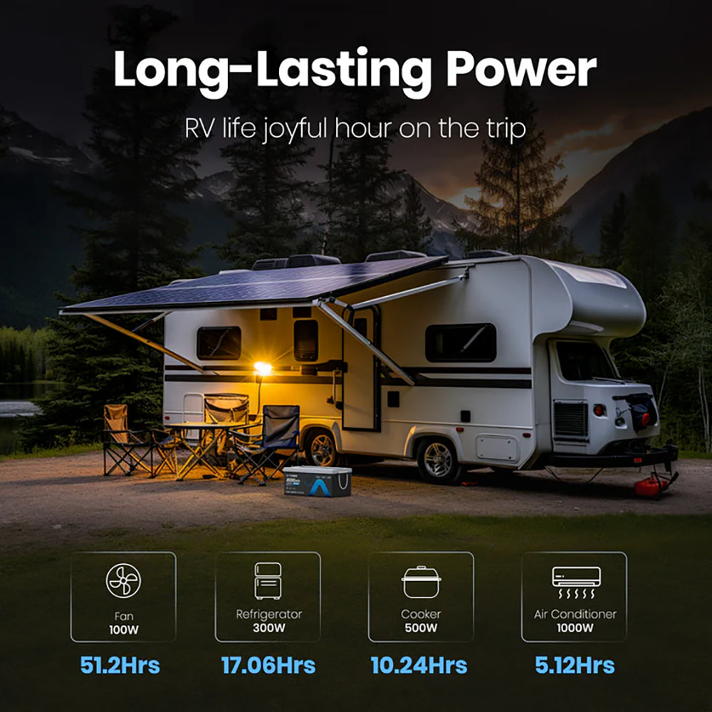 Vatrer 24V 200Ah Self-heating Bluetooth Lithium RVs Battery