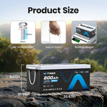 Vatrer 24V 200Ah Self-heating Bluetooth Lithium Battery Size