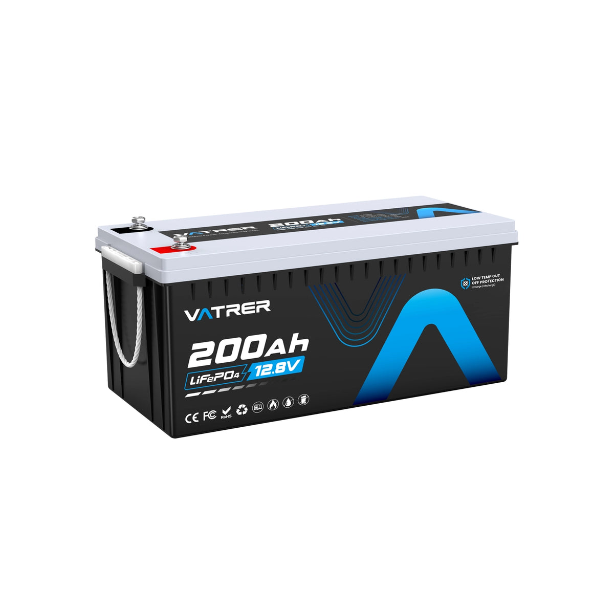 Vatrer 12V 200Ah LiFePO4 リチウム電池、内蔵 200A BMS および低温カットオフ LiFePO4 電池 11