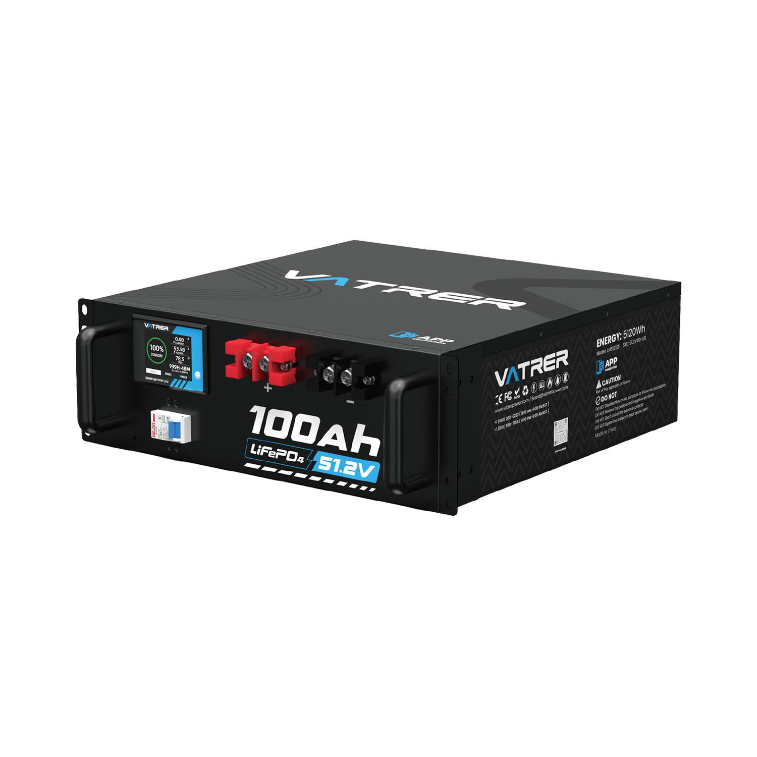 Vatrer 48V (51.2V) 100Ah Server Rack Lithium Battery