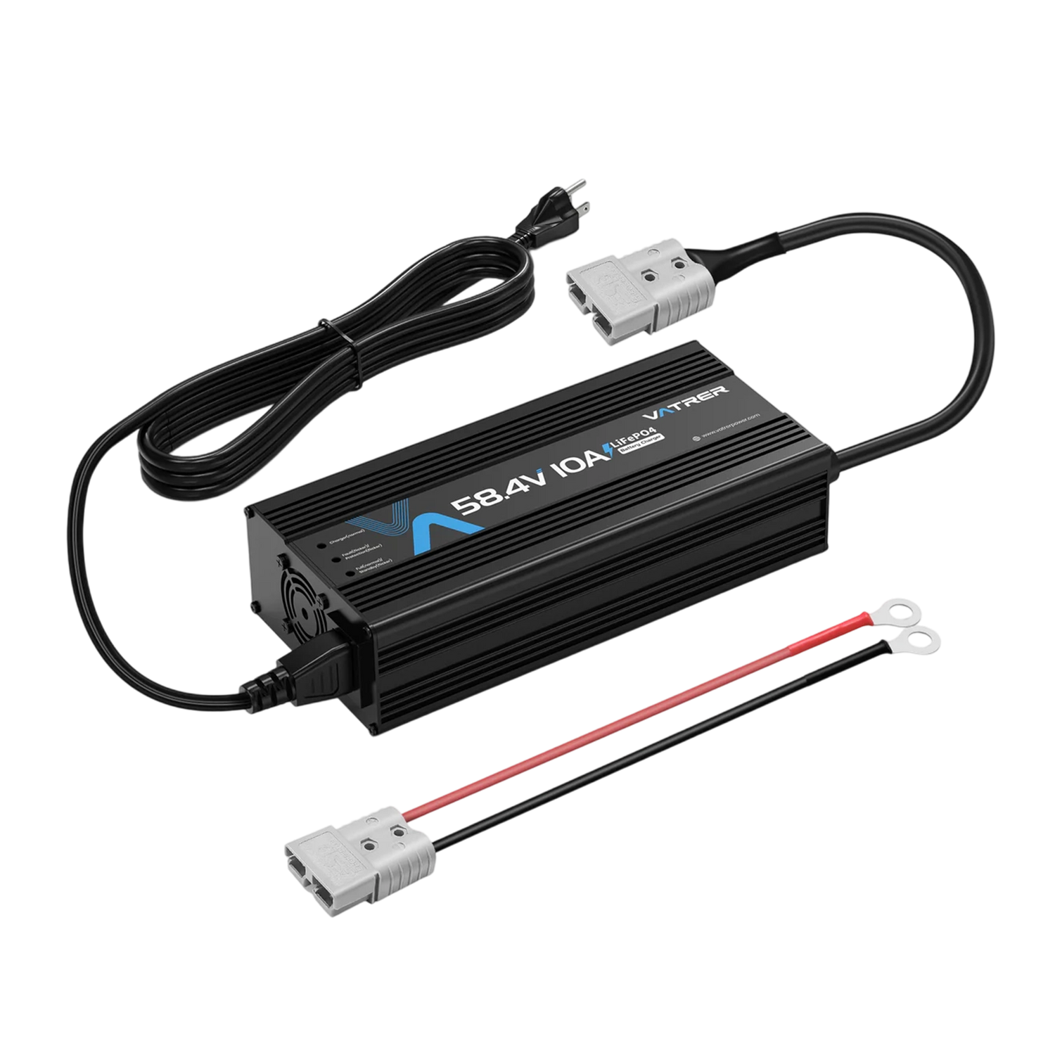 Vatrer 48V Lithium Battery Charger, 58.4V 10A AC-DC LiFePO4 Smart Battery Charger