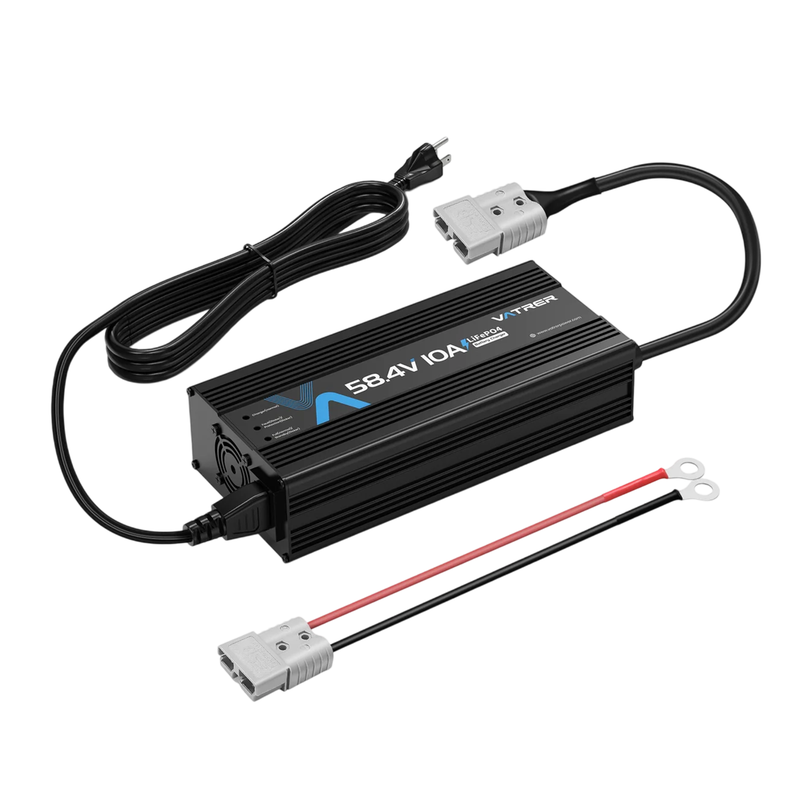 Vatrer 48V Lithium Battery Charger, 58.4V 10A AC-DC LiFePO4 Smart Battery Charger