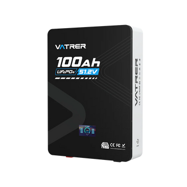 Vatrer 48V 100Ah LiFePO4 battery with wall-mounted design and built-in display