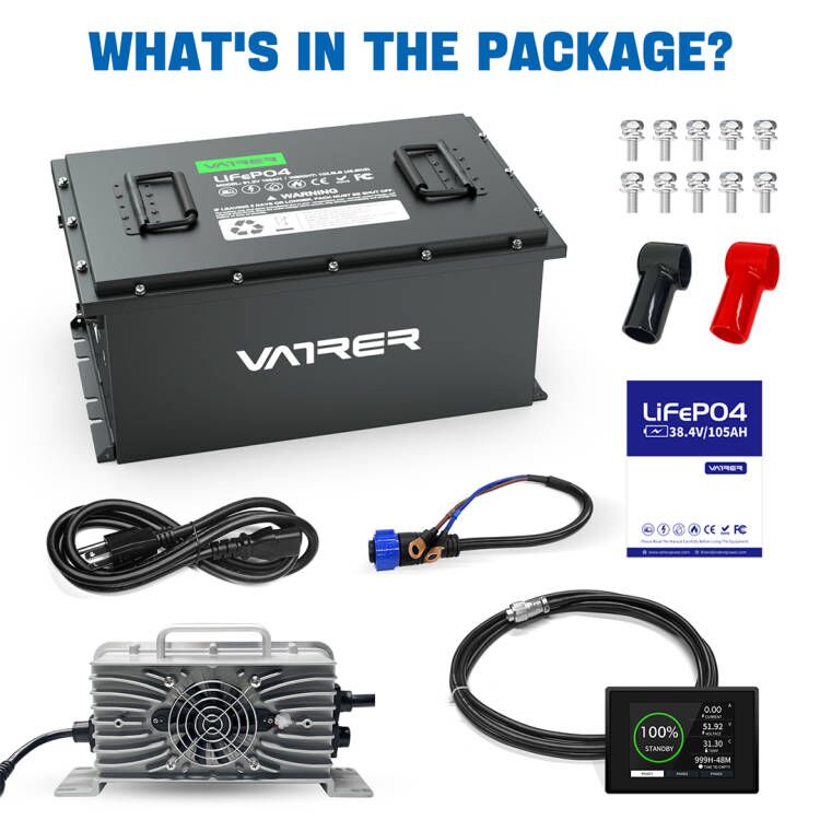 Vatler 48V 105AH LiFePO4 ゴルフカートバッテリー、200A BMS、4000+ サイクルリチウムバッテリー、最大 10.24kW 電力