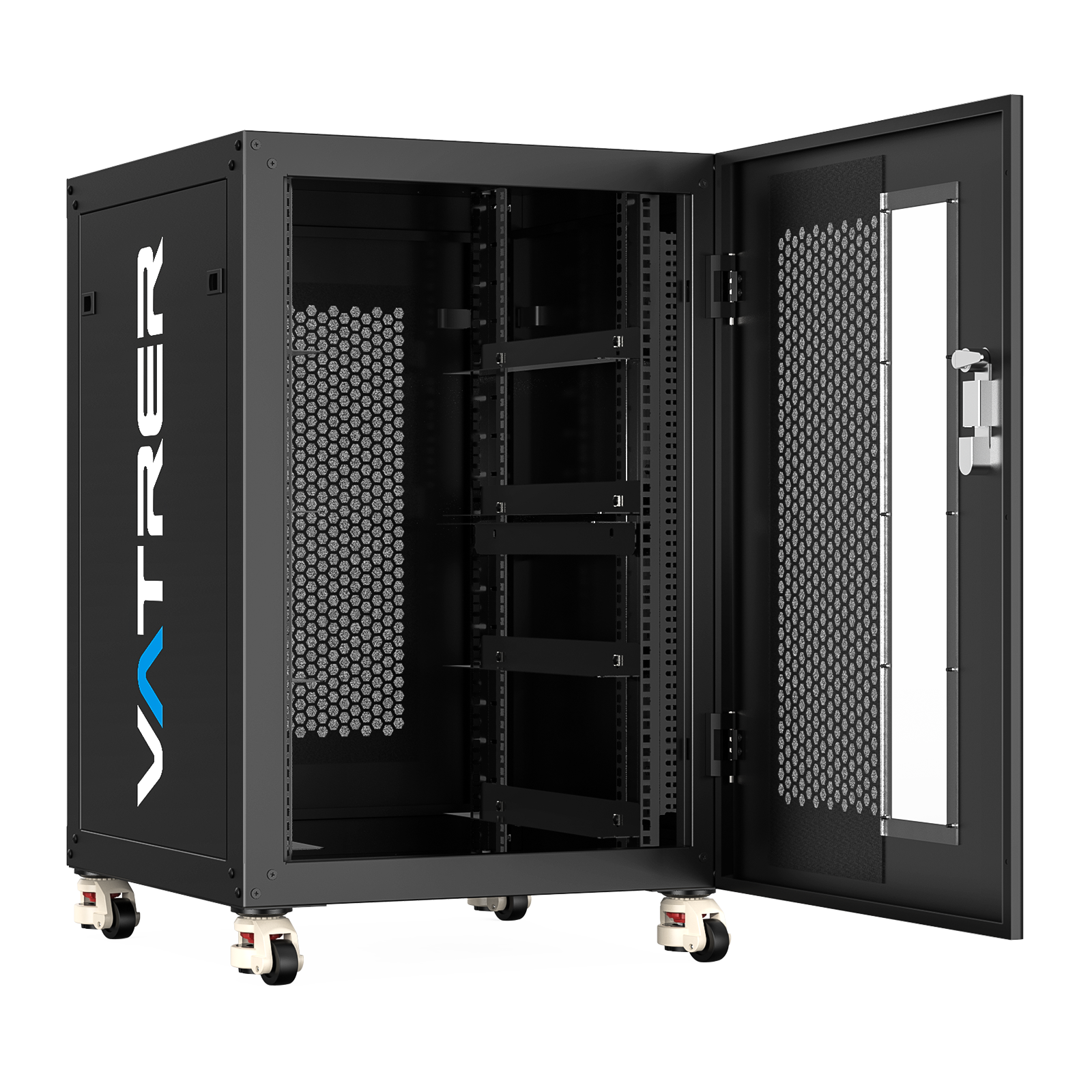 Vatrer Server Rack Network Cabinet with Casters+Brakes, 4U 4-Layer 13