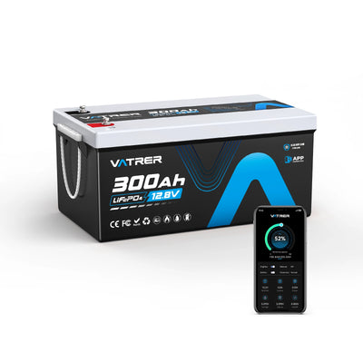 Vatrer 12V 300Ah Bluetooth LiFePO4 リチウムバッテリー JP