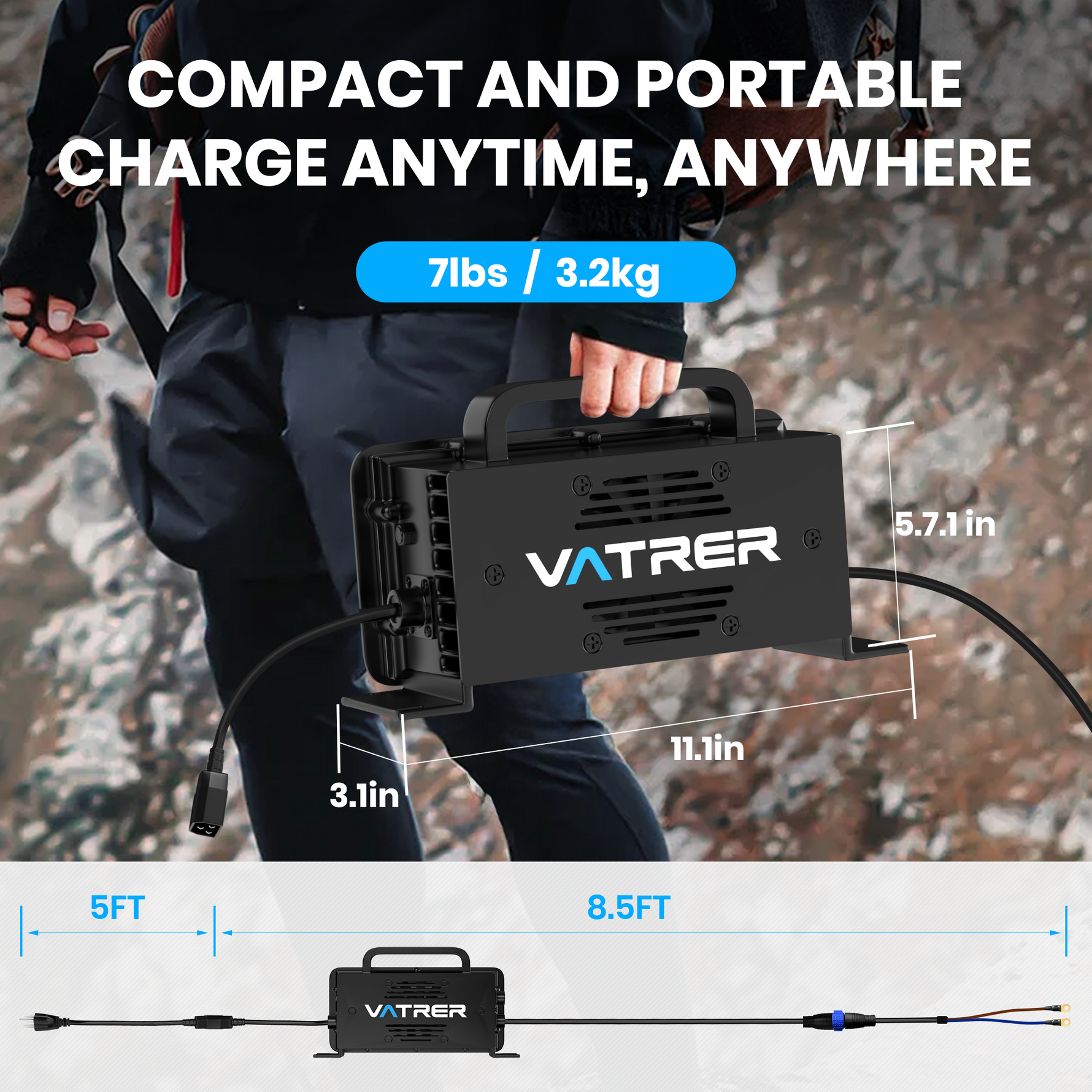48V golf cart charger size