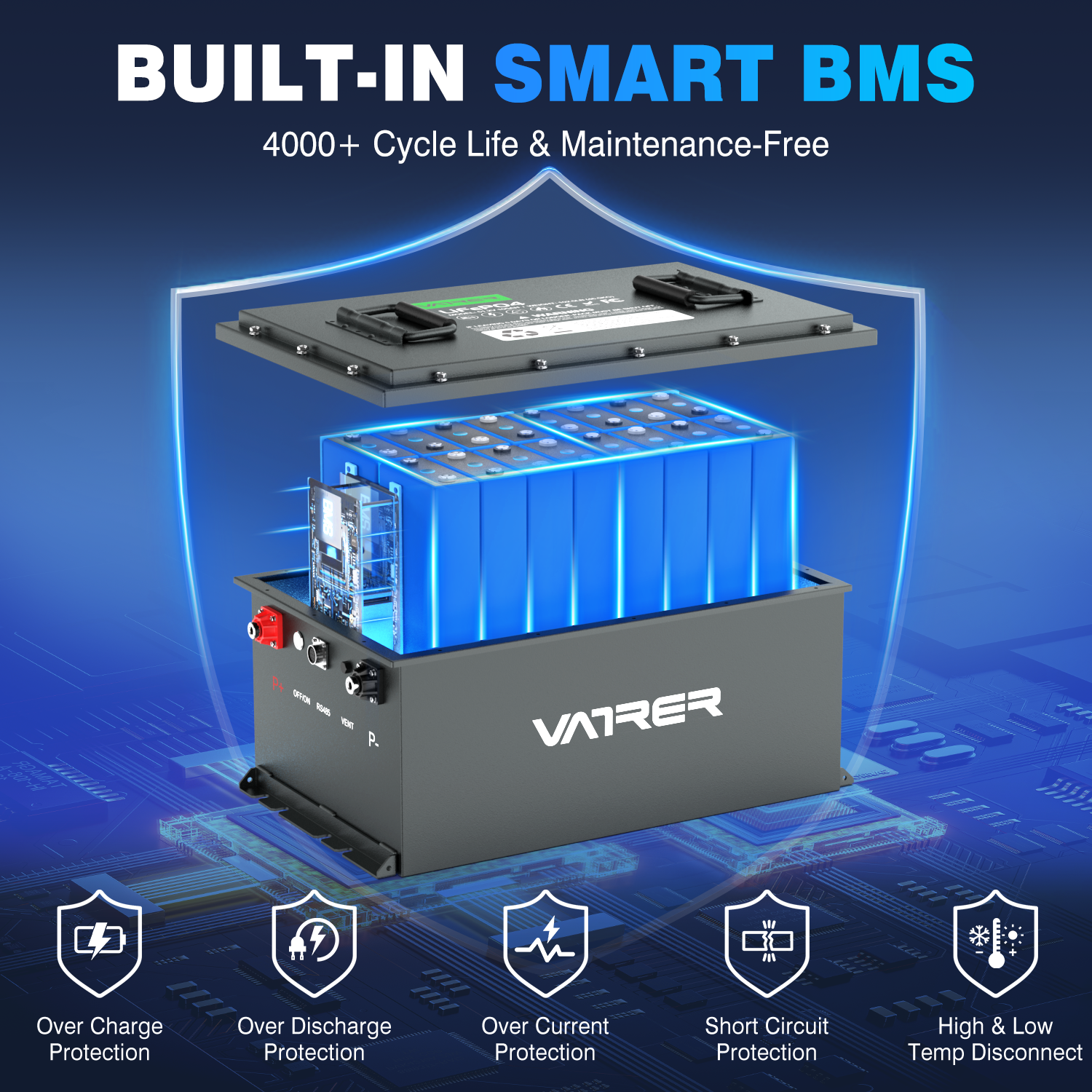 golf cart battery with BMS