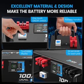 Vatrer 48V(51.2V) 100Ah Heated Lithium Solar Battery, Max 5120W Load Power 8