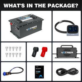 Vatrer 48 Volt 105Ah Lithium Battery for UTV/ATV/Golf Cart, Upgraded 300A BMS, Max 15.36kW Power Output 8