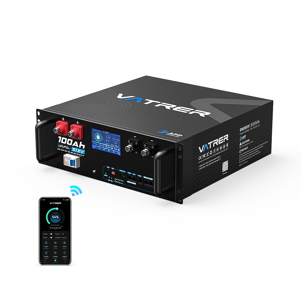 Vatrer 48V (51.2V) 100Ah Server Rack Lithium Battery With WiFi